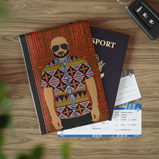 Le Monsieur Sand) in Yellow Toghu - Red Ndop BG - Passport Cover