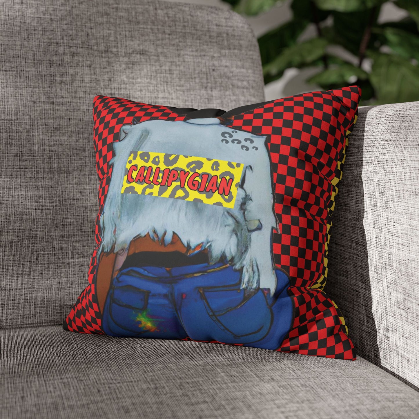 Callipygian Girl and Don't Touch my Hair Two-Sided Faux Suede Square Pillow Case