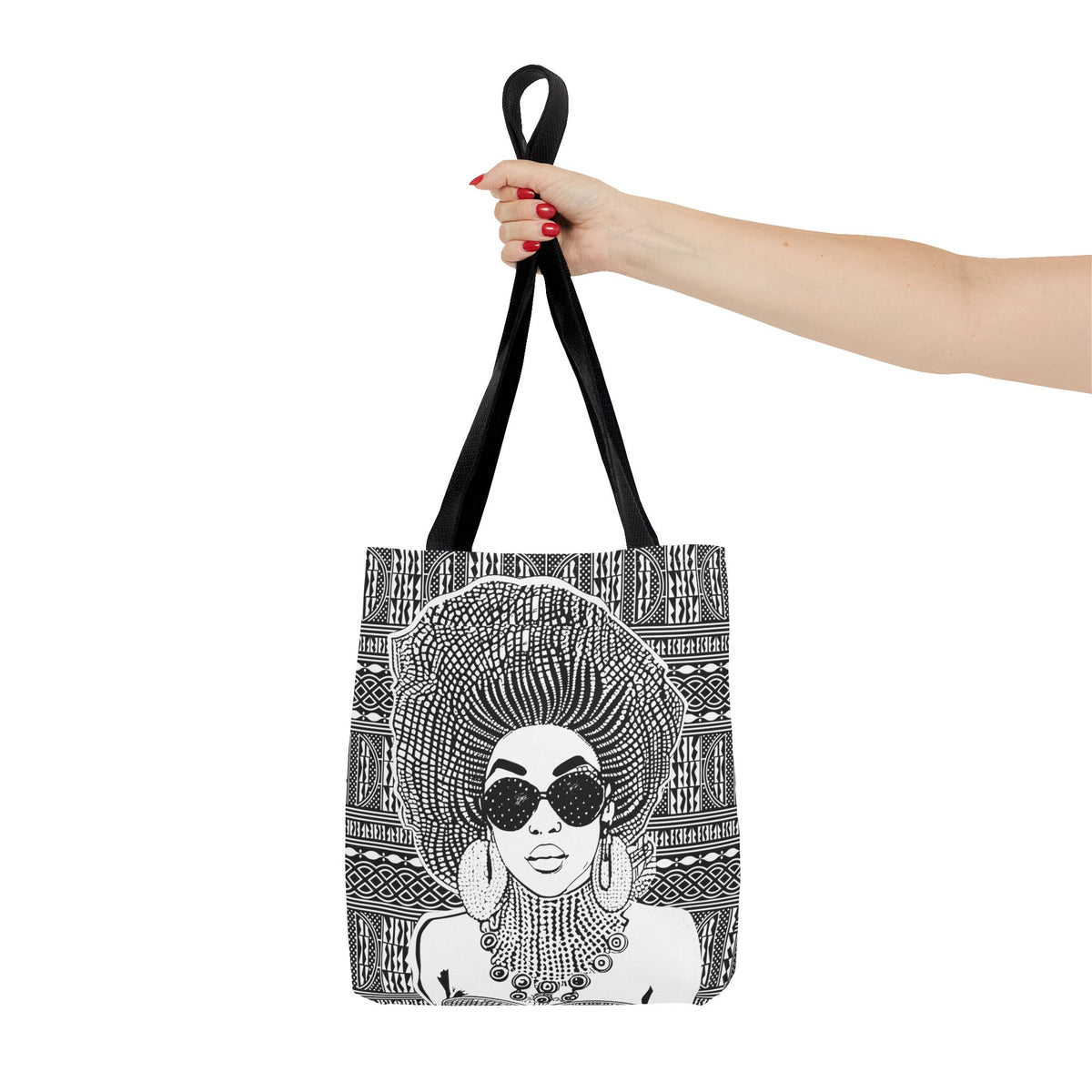 Madame Headtie(BW) on BW Ndop Tote AOP Tote Bag