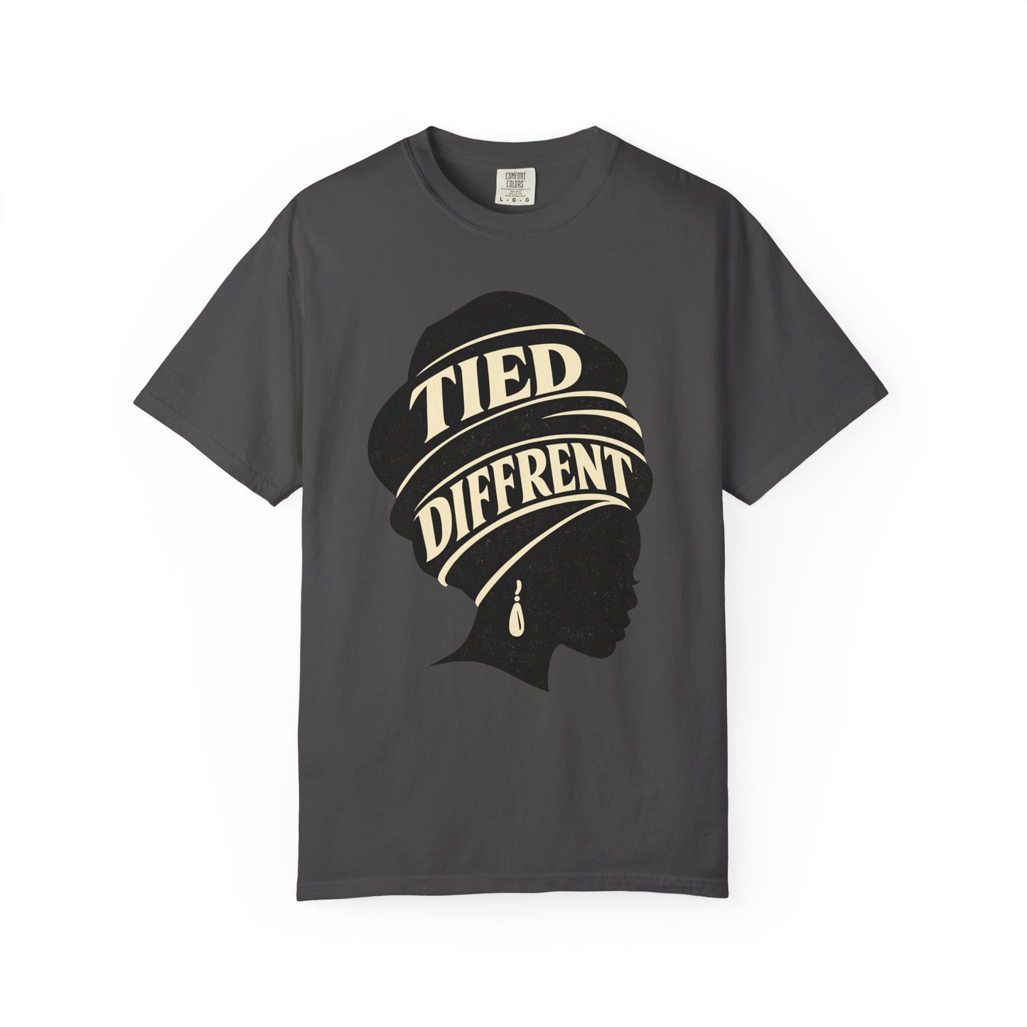 Tied Different headwrap silhouette Unisex Garment-Dyed T-shirt