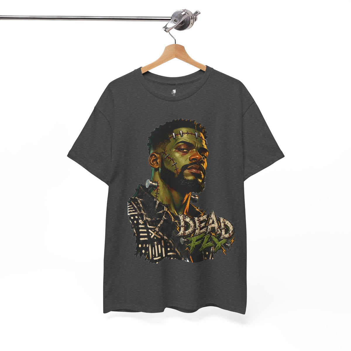 Dead Fly Afro Frankenstein Halloween Tee Unisex Heavy Cotton Tee