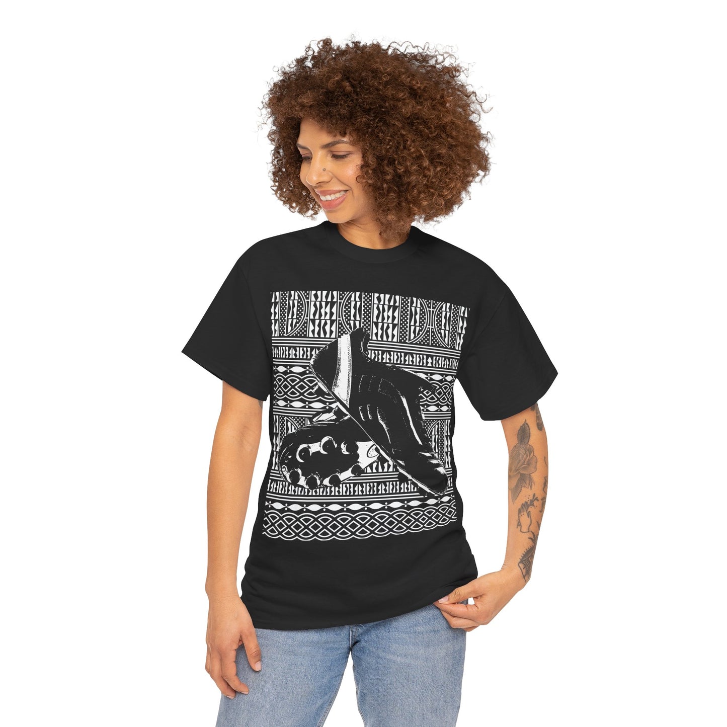 GOAL!! - BW Soccer Shoes on BW Ndop with Back Design Unisex Heavy Cotton Tee