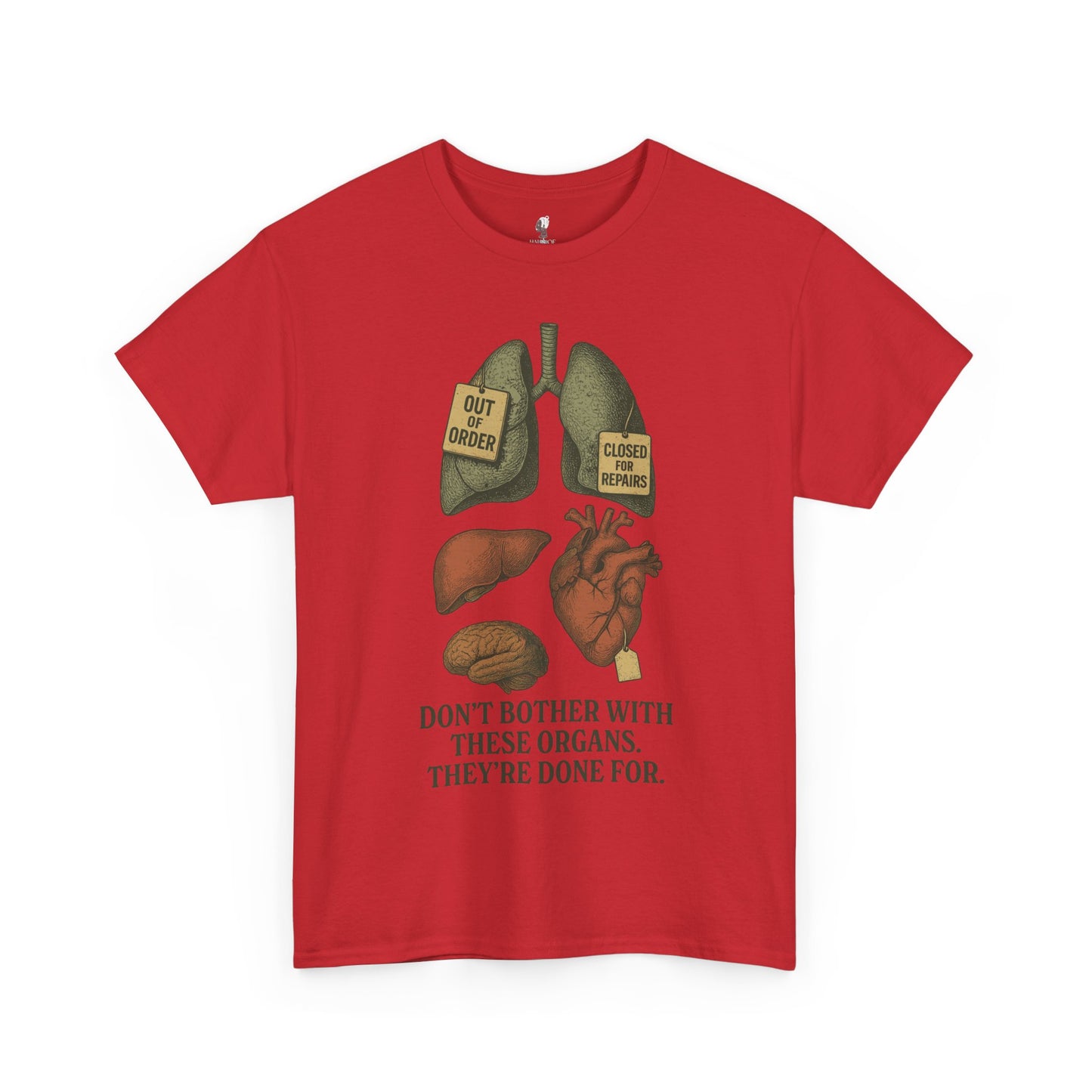 Funny Anatomy T-Shirt, Don't Bother With These Organs Graphic Tee, Unisex Heavy Cotton Shirt, Dark Humor Gift, Sarcastic Science Shirt