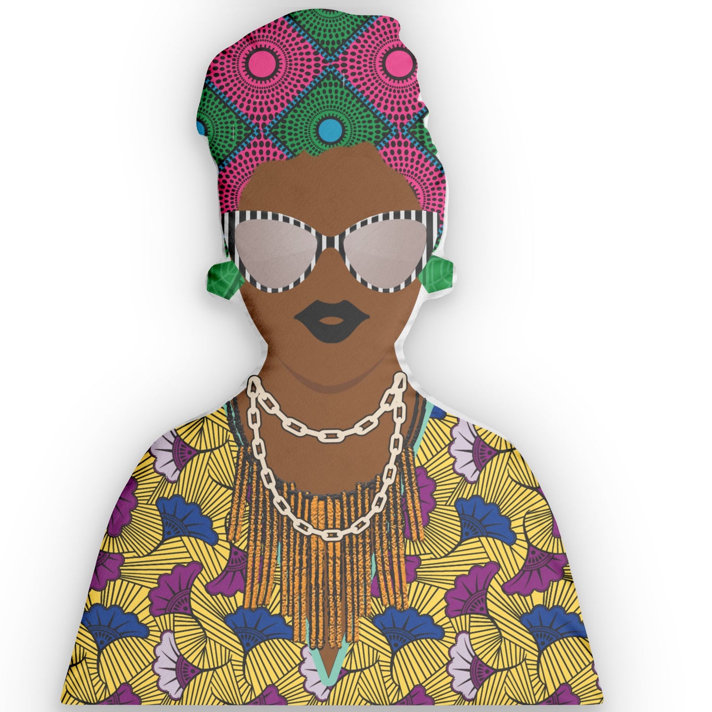 Custom Shaped Pillow, Decorative Throw Cushion, African Woman Portrait, Unique Home Decor, Personalized Gift,