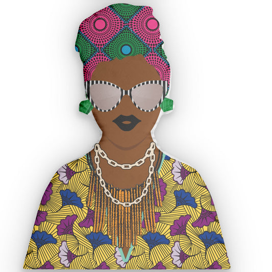 Custom Shaped Pillow, Decorative Throw Cushion, African Woman Portrait, Unique Home Decor, Personalized Gift,