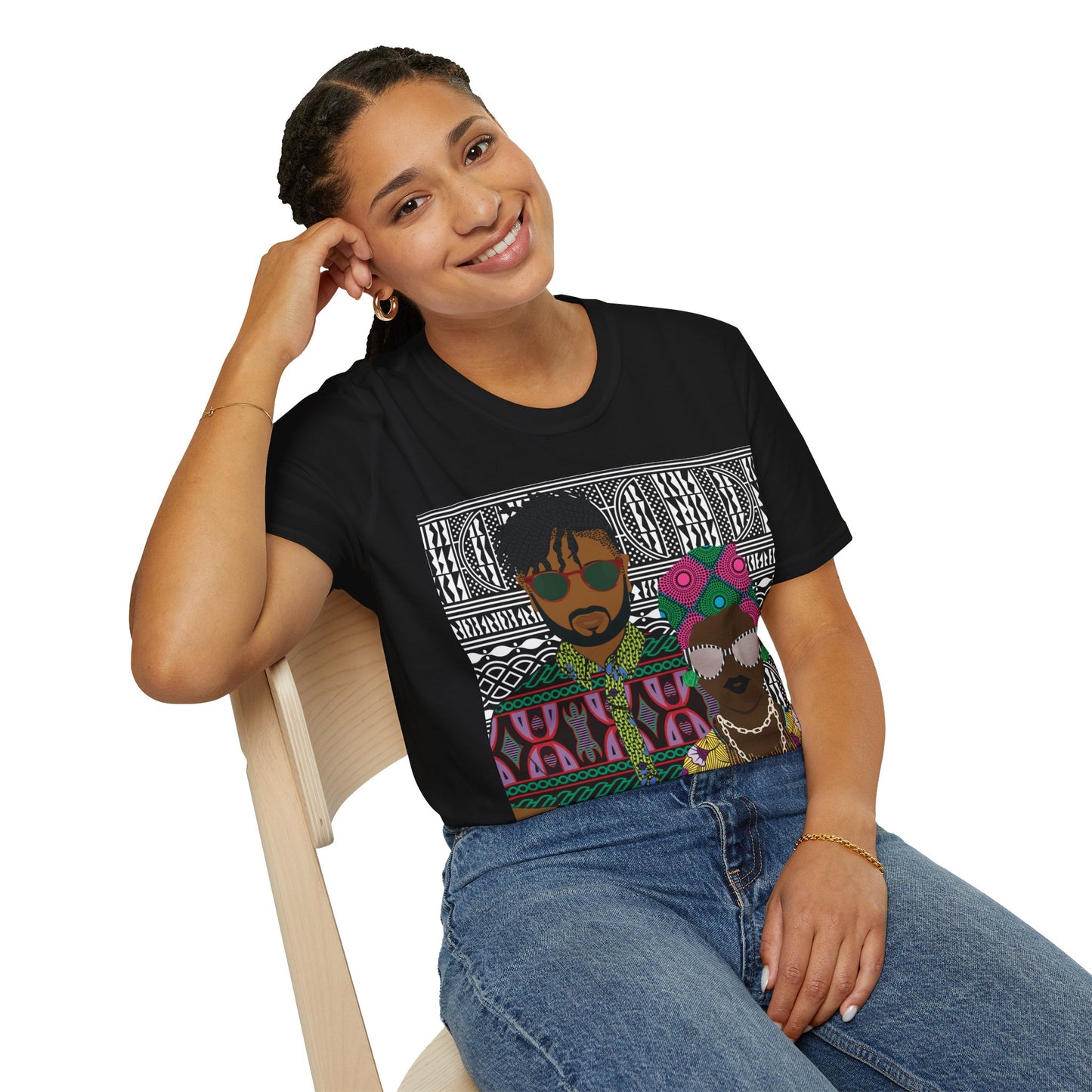 The Atebas on Black Ndop Unisex Softstyle T-Shirt