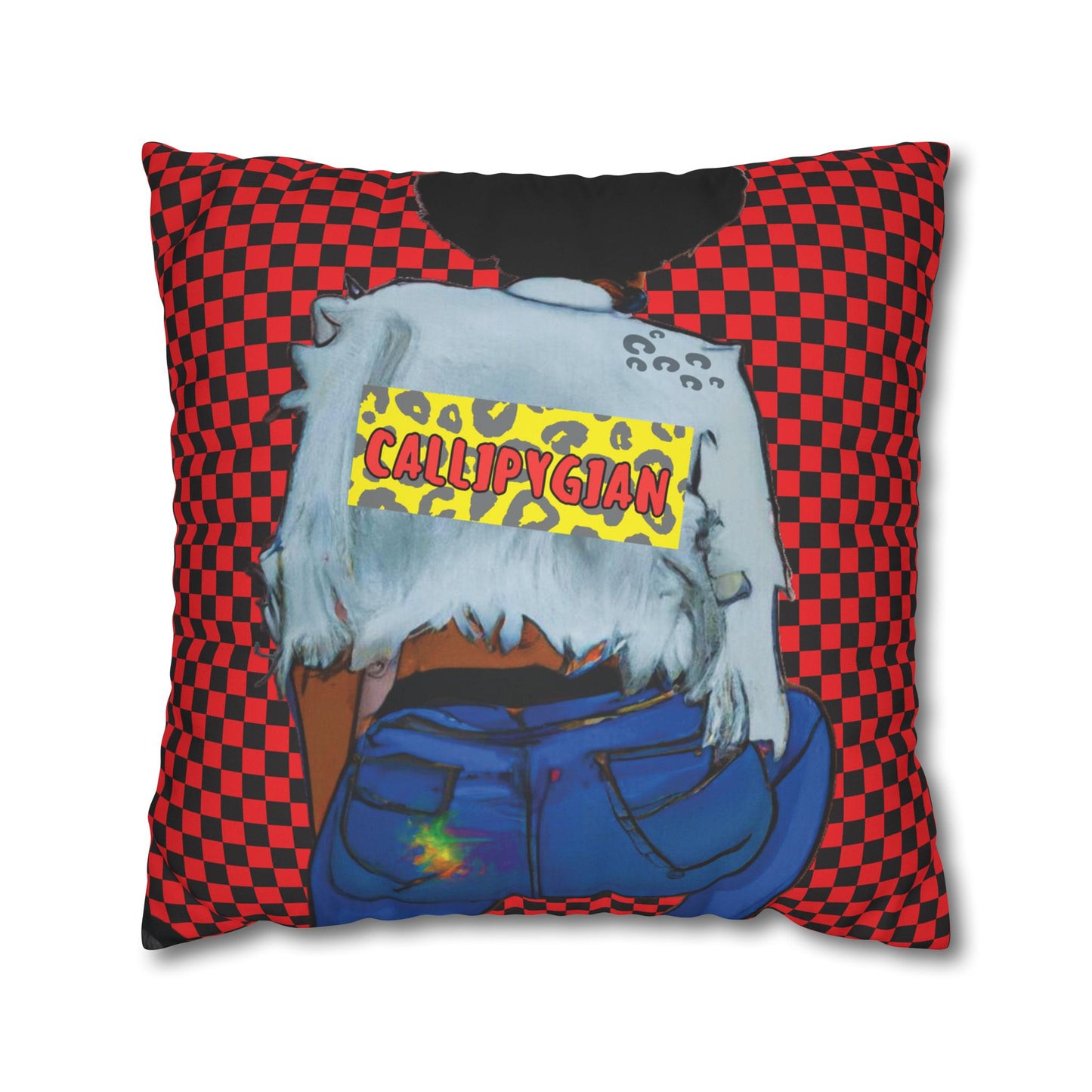 Callipygian Girl and Don't Touch my Hair Two-Sided Faux Suede Square Pillow Case