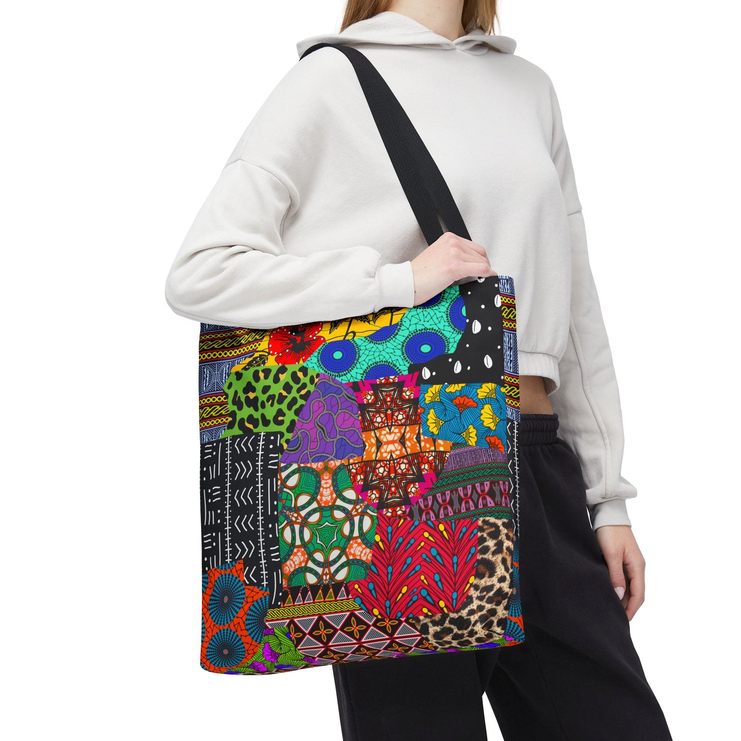 AfrikQuilt Ankara Print Canvas Tote Bag