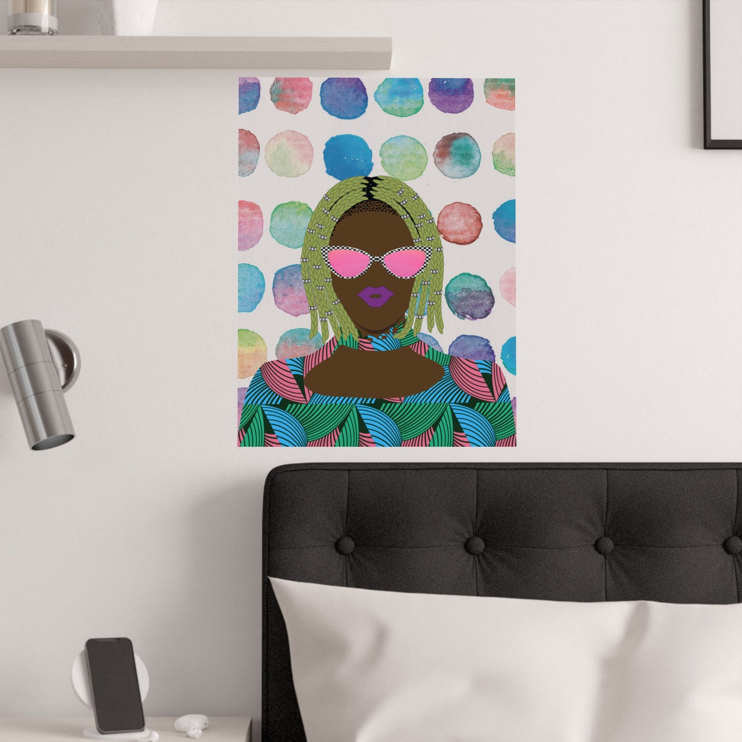 Lushi(Chocolate) on Artsy Dots Satin Posters (210gsm)