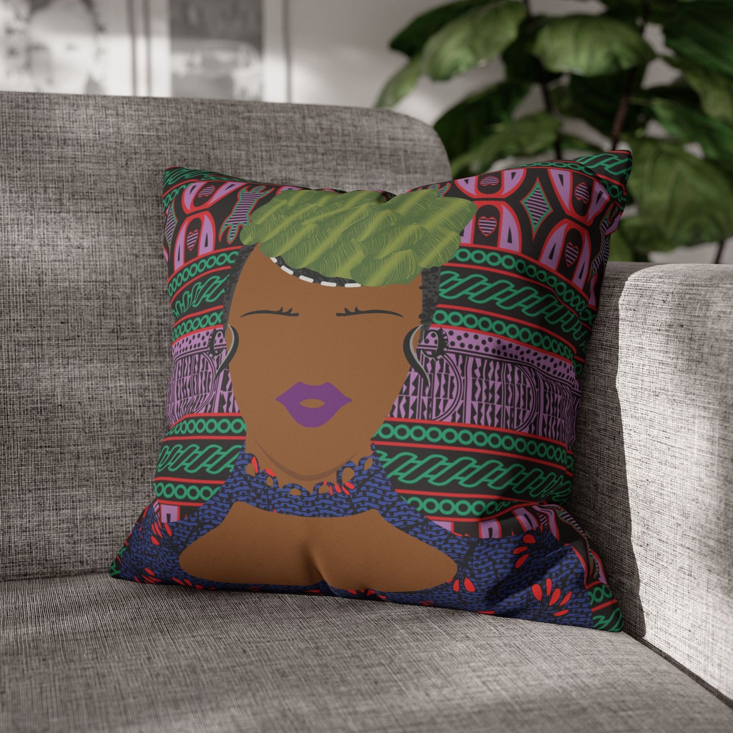Jihi Faux Suede Square Pillow Case