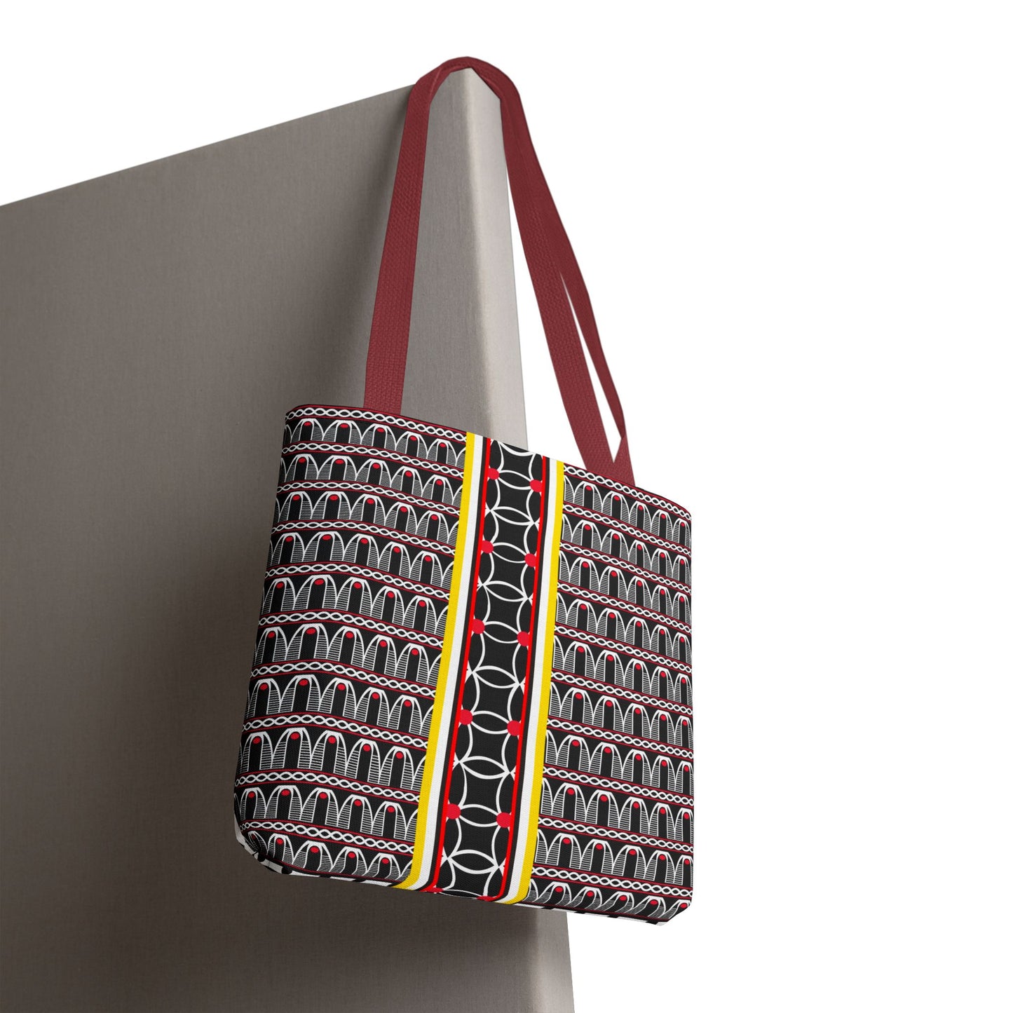 Toghu BW Bells with Flora Strip Tote - Two-Sided Design AOP Bag
