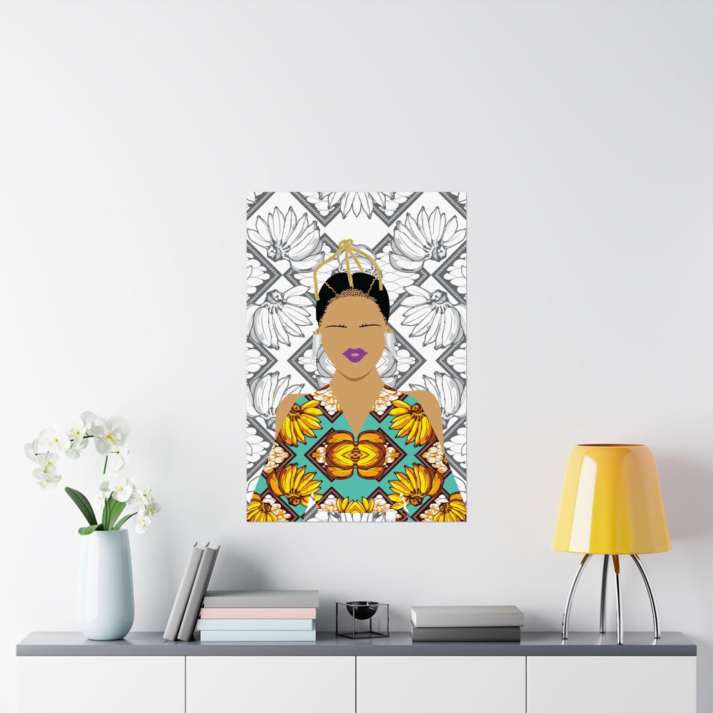 Havana Banana on White Bananas Premium Matte Vertical Posters