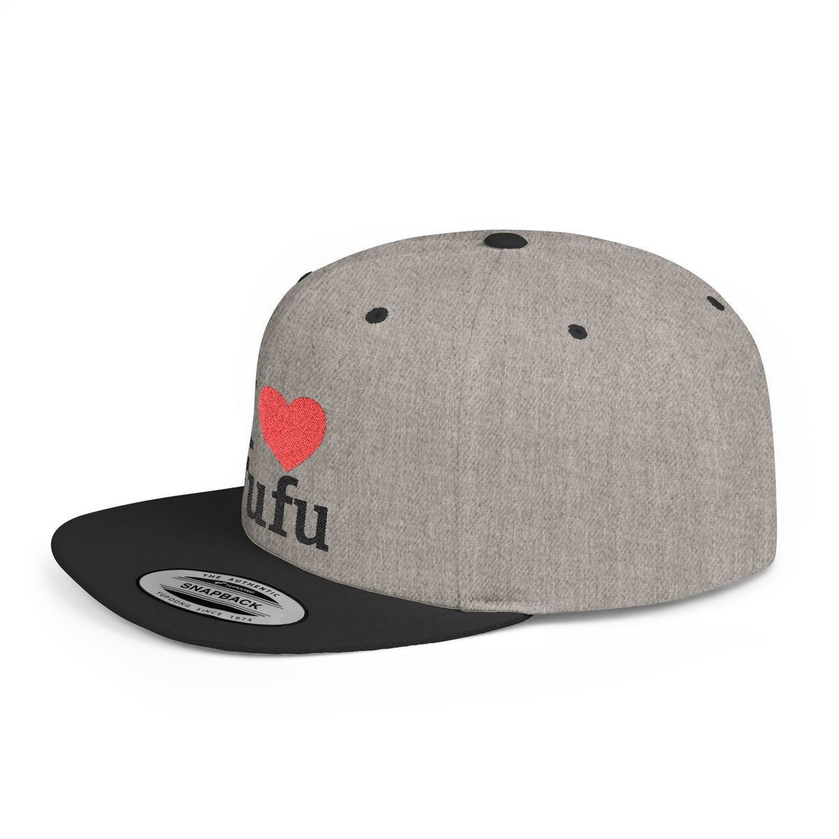 I luv FUFU Flat Bill Snapback Hat, Embroidered Cap