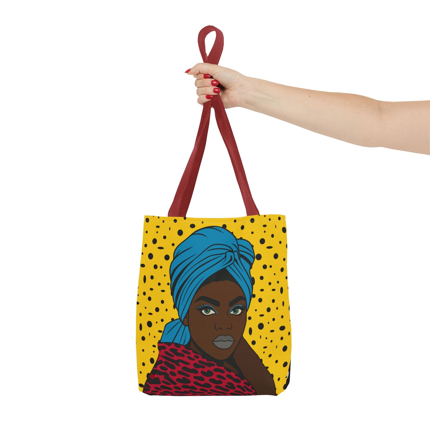 Turbanique Afro Glam Tote Bag, Black Woman, Cheetah Print, "VaVa Voom" Back