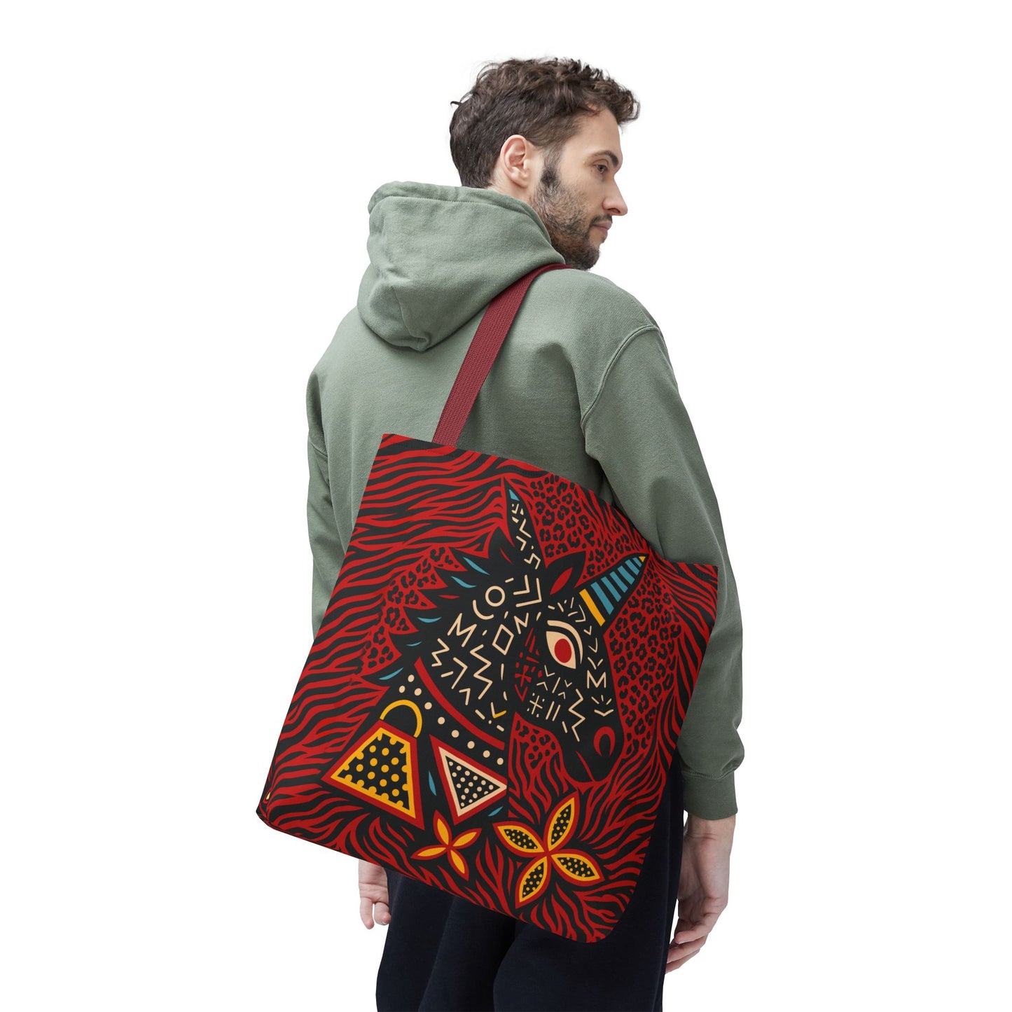 Black Unicorn Tote Bag, Double Sided Design, African Art, Unisex Canvas Tote, Large & Small Sizes, Stylish Beach Bag, Gift for Her