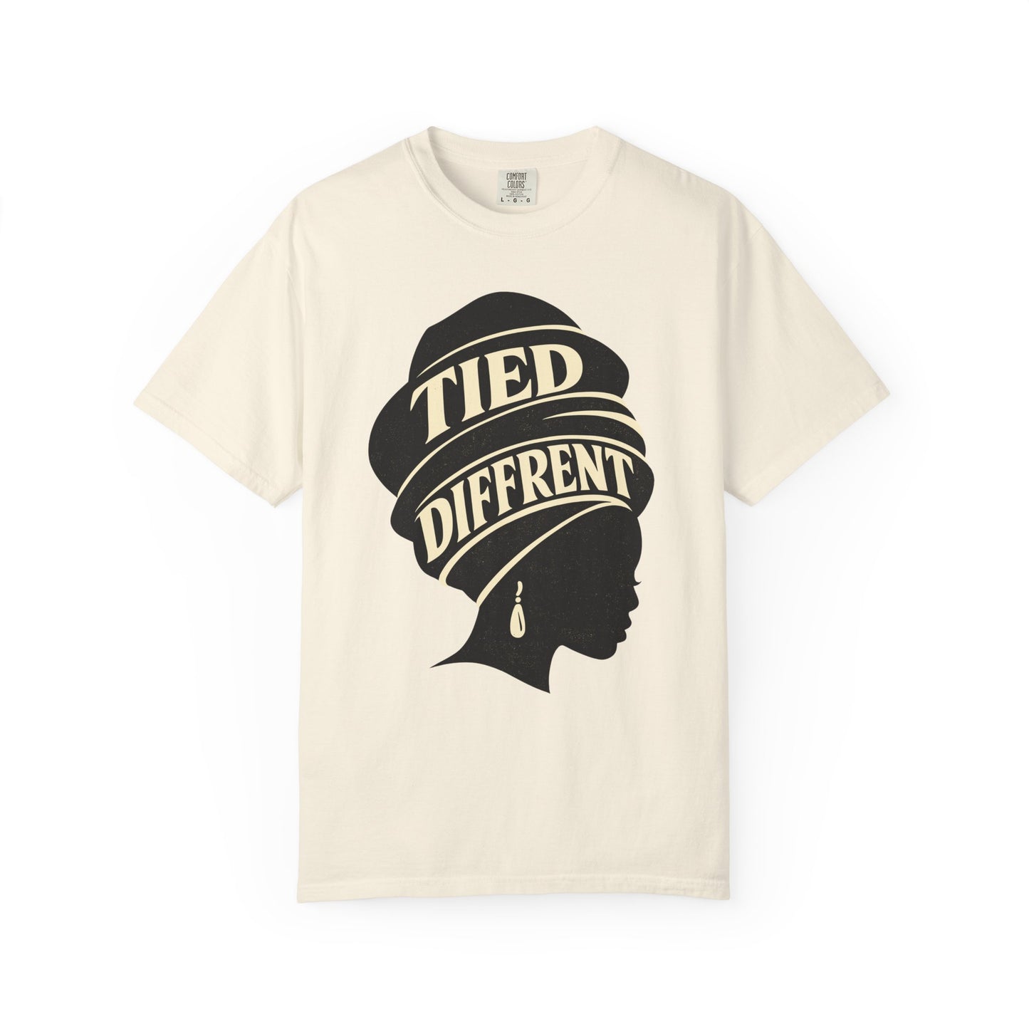 Tied Different headwrap silhouette Unisex Garment-Dyed T-shirt