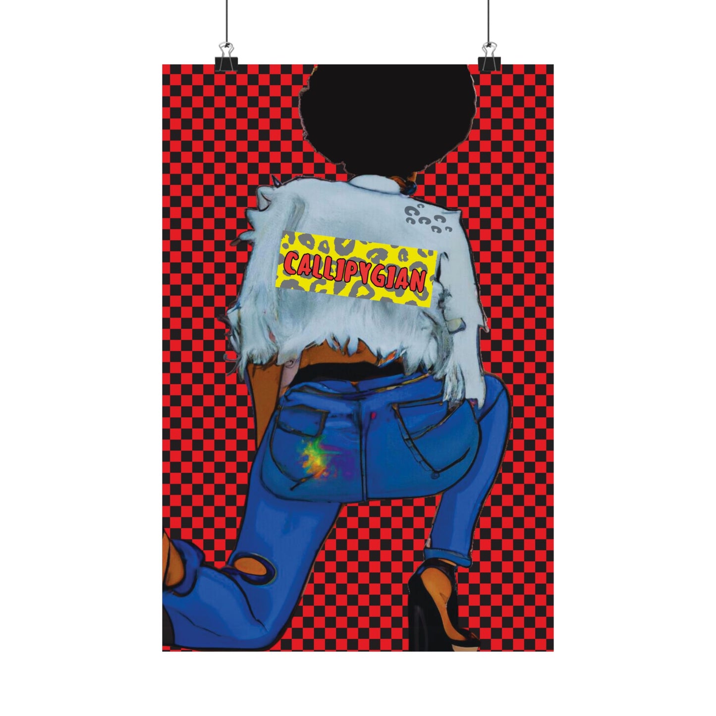 A stylized illustration of a person wearing a white jacket with the word "CALLPYTHON" printed on it, standing against a red and black checkered background.