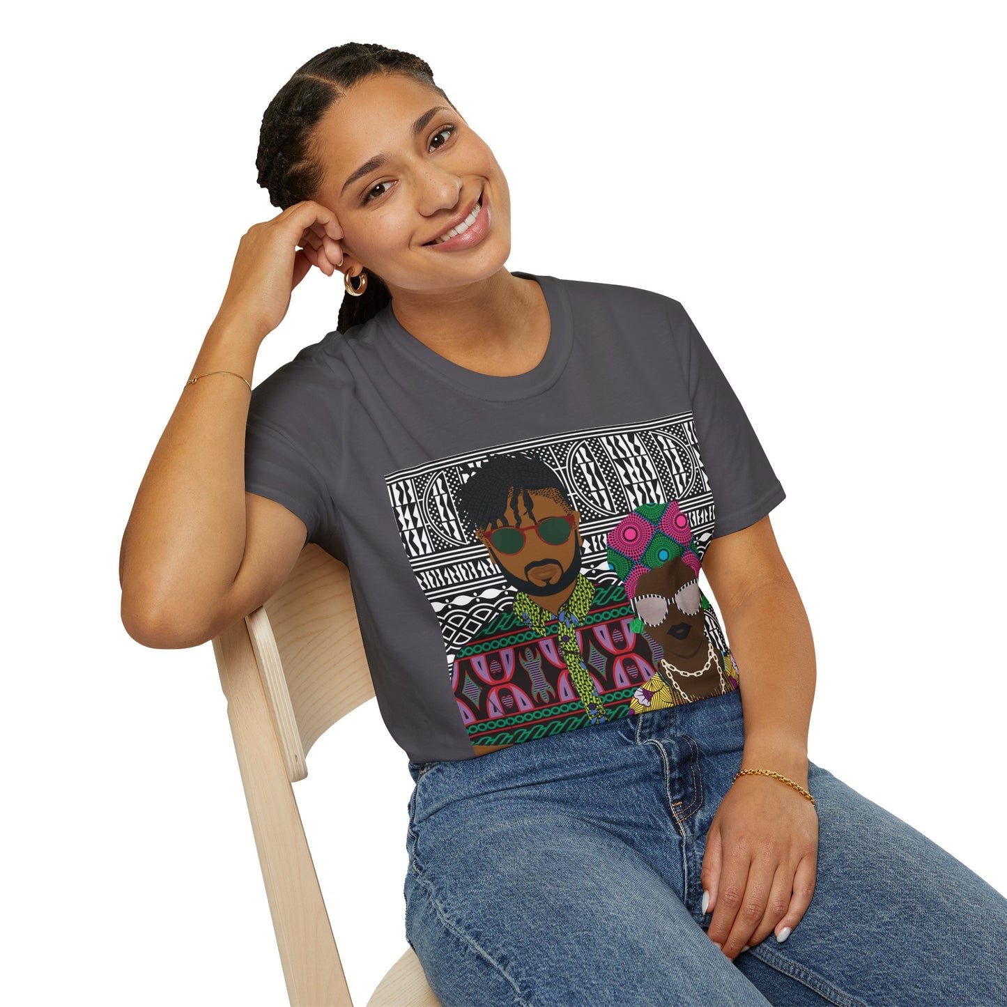The Atebas on Black Ndop Unisex Softstyle T-Shirt