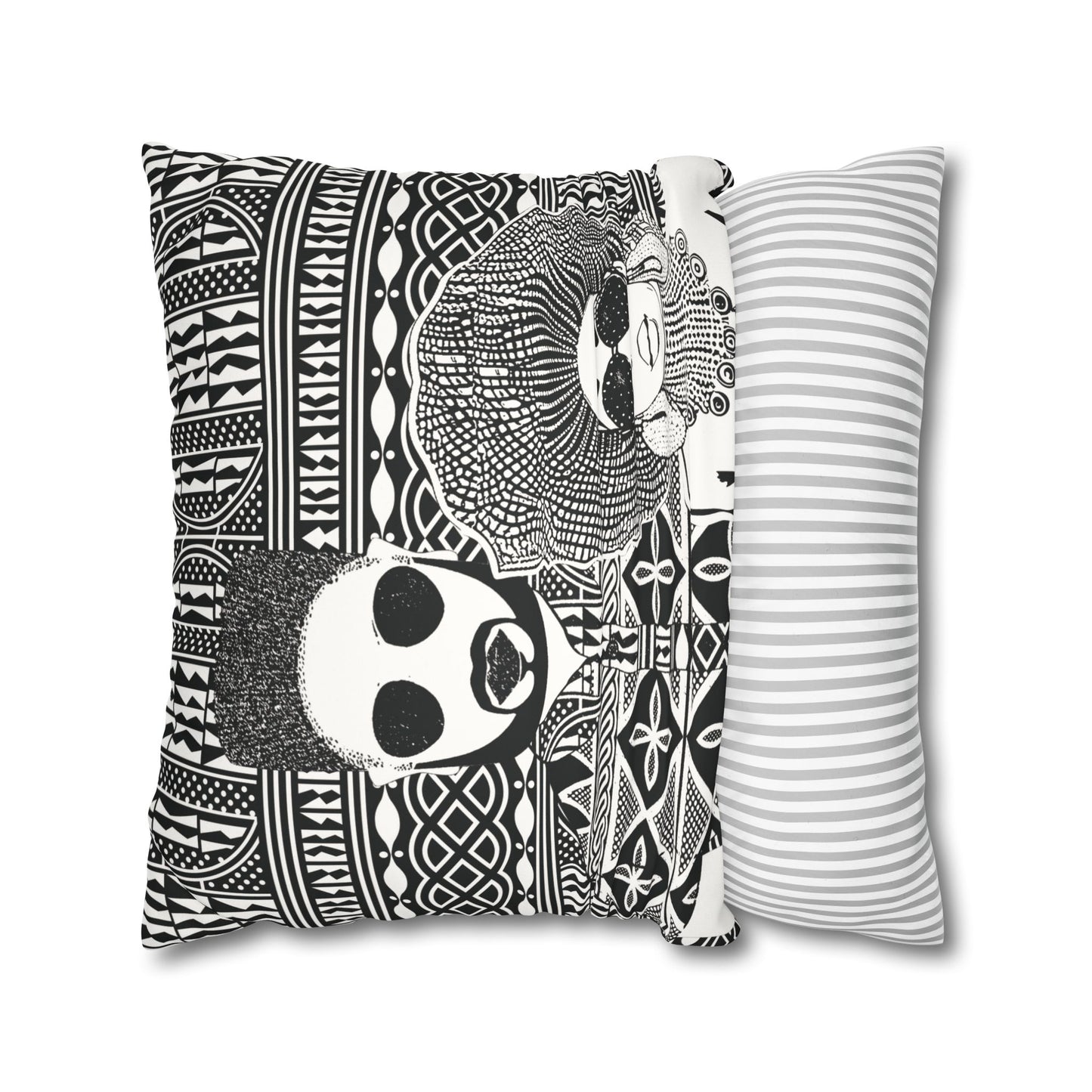The Moussas(BW) Faux Suede Square Pillow Case