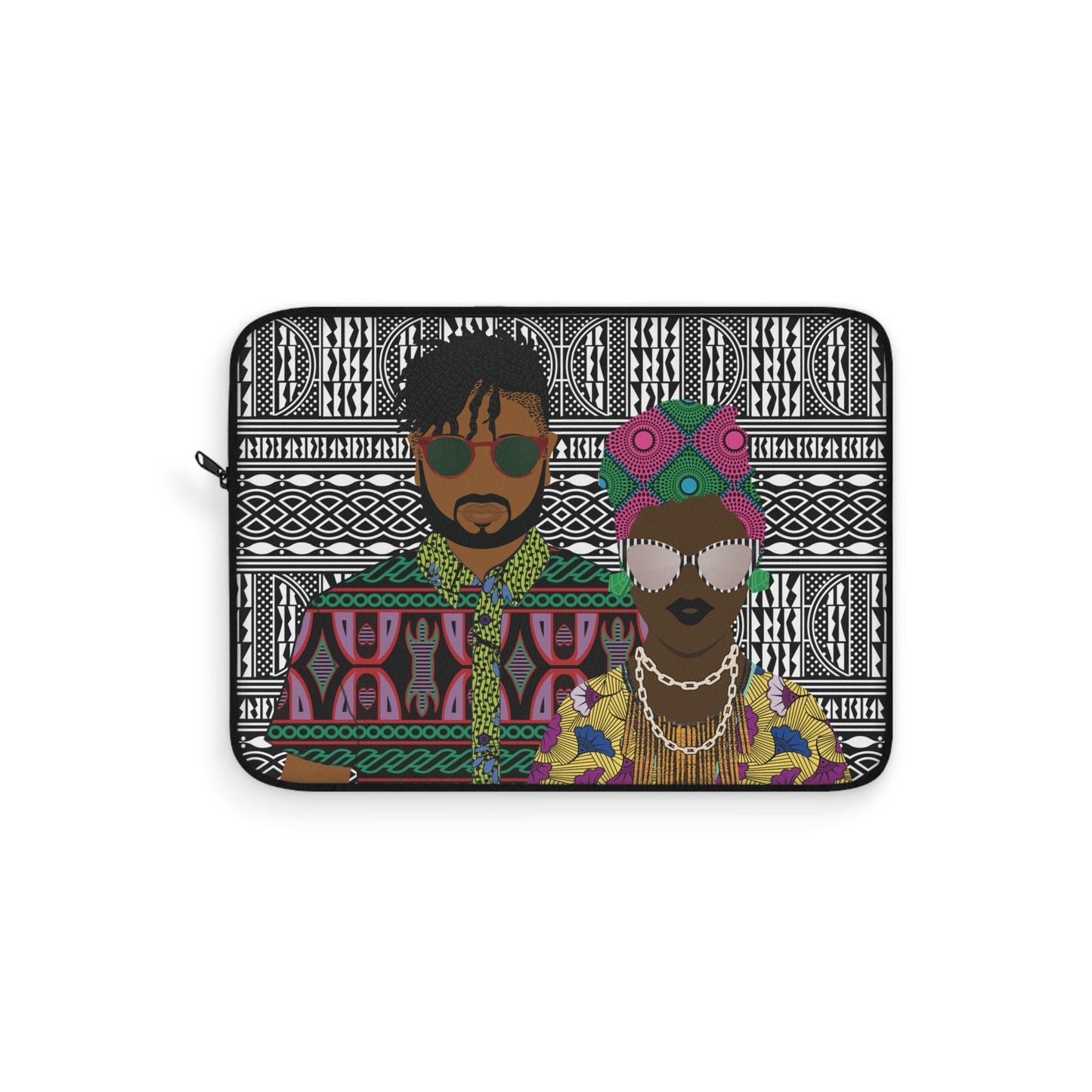 The Atebas on Black Ndop African Laptop Sleeve, Pro Macbook Air Sleeve