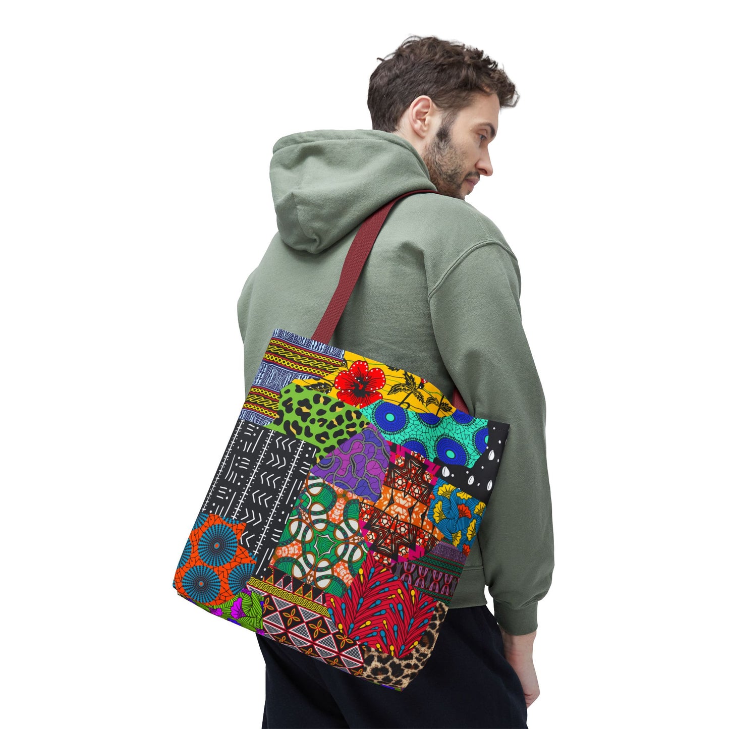 AfrikQuilt Ankara Print Canvas Tote Bag