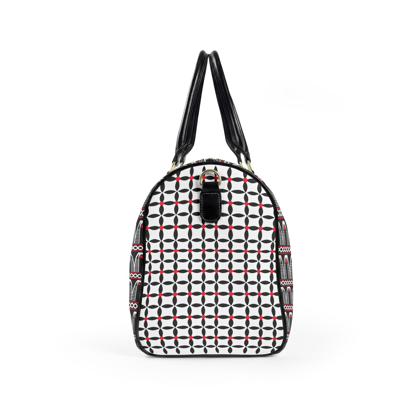 NEW Vegan Leather Travel Bag, Geometric Bell Toghu and Floral Toghu Sides