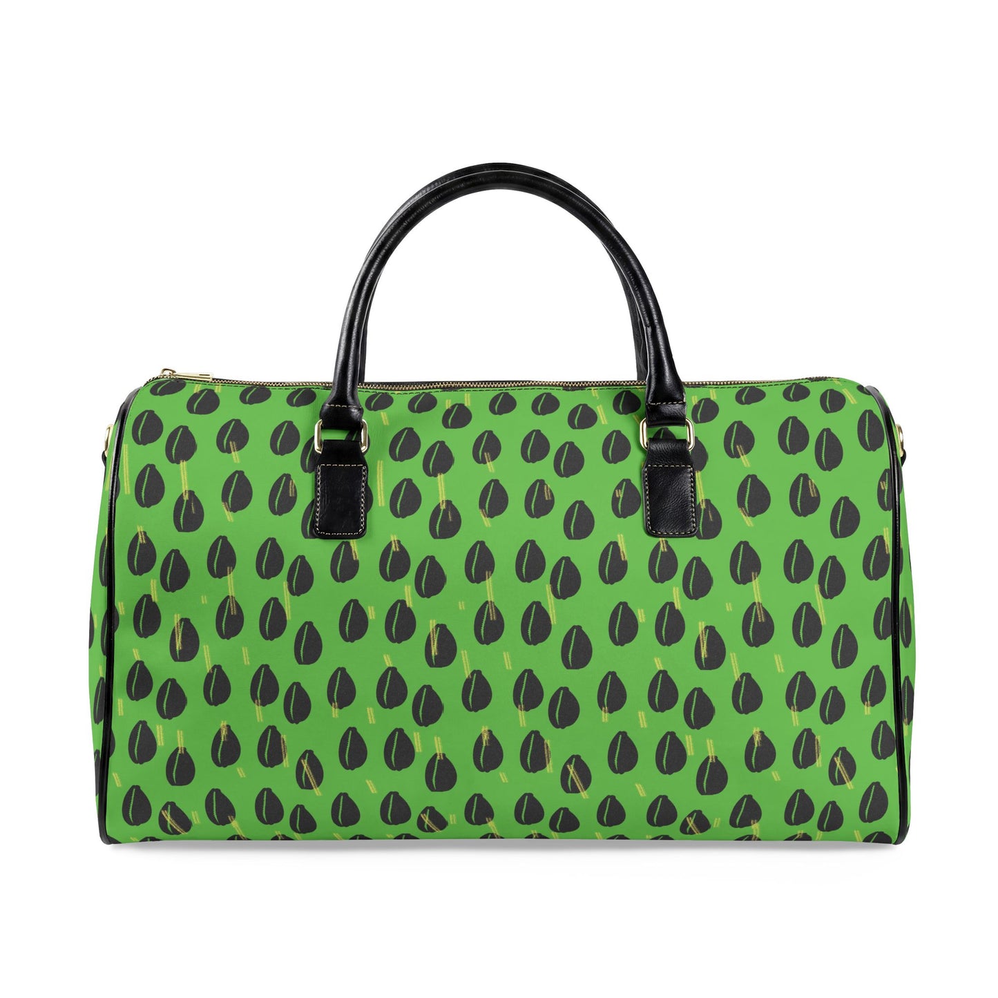 NEW Cowries on Green print Vegan Leather Travel Bag