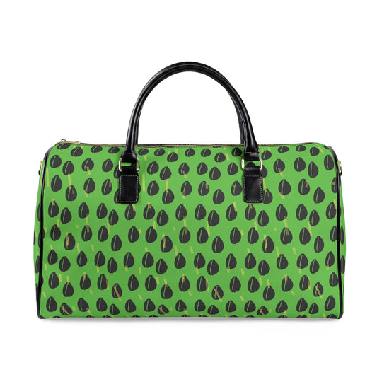 NEW Cowries on Green print Vegan Leather Travel Bag