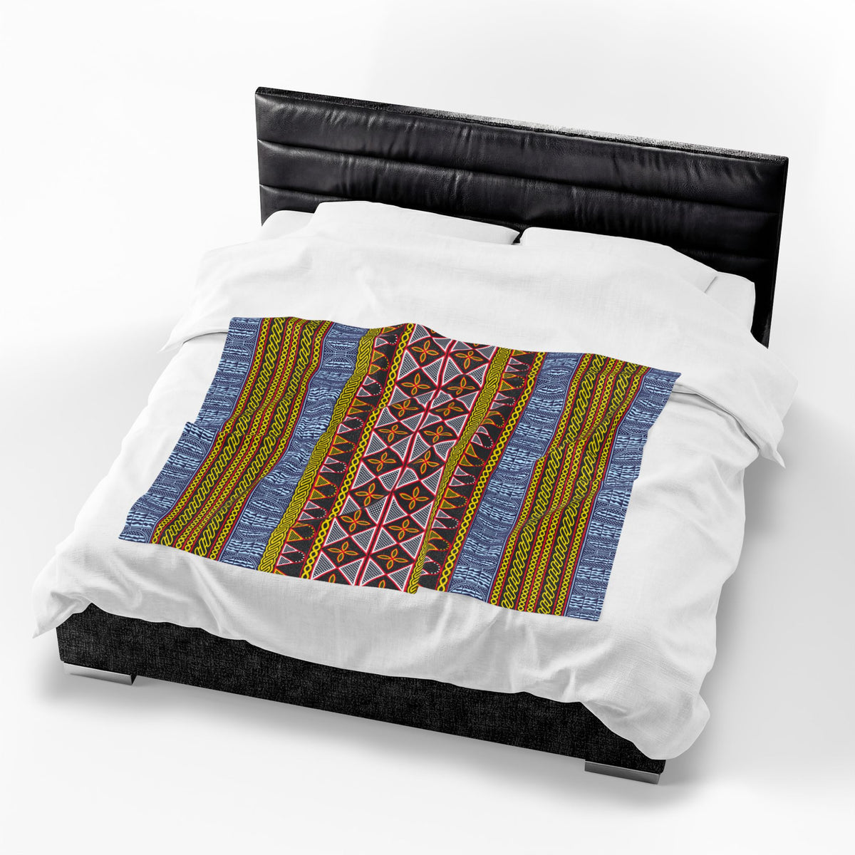 Ndop - Toghu African Print Re-Mixed Velveteen Plush Blanket