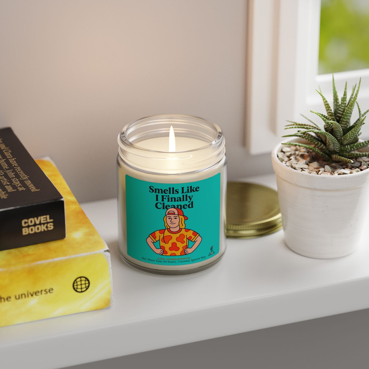 Smells Like I finally Cleaned Coconut Apricot Wax Scented Candles (Color), Afrocentric Candle, Home Fragrance Decor, Aromatherapy Gift, Relaxation Candle