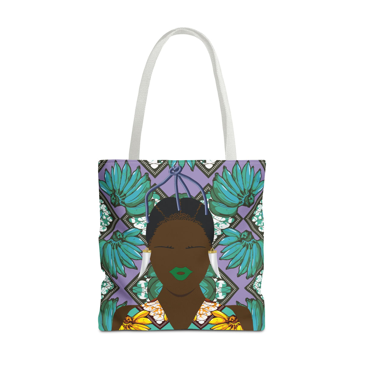 Havana Banana(Sand and Chocolate) on Green Banana Two-Sided Design AOP Tote Bag
