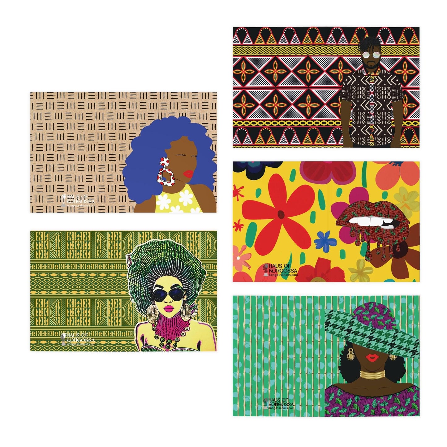 Shakara-  Multi-Design African Greeting Cards (5-Pack)