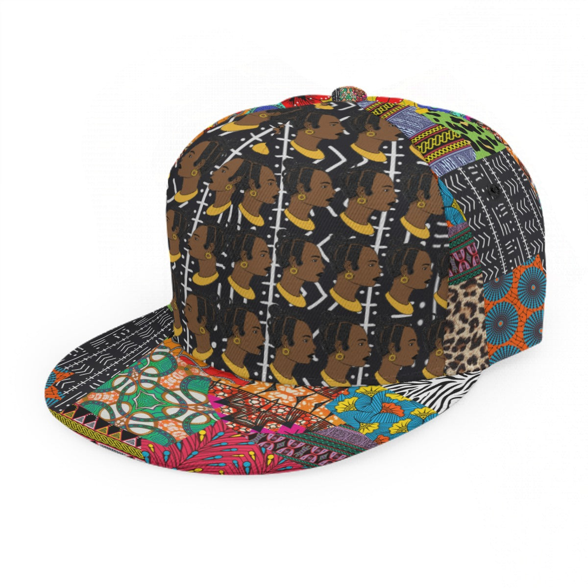 African Print Snapback Hat: Lady Kongossa AnkaraPrint, Adjustable, African Print  Flat Brim, Ready to Ship (Copy)