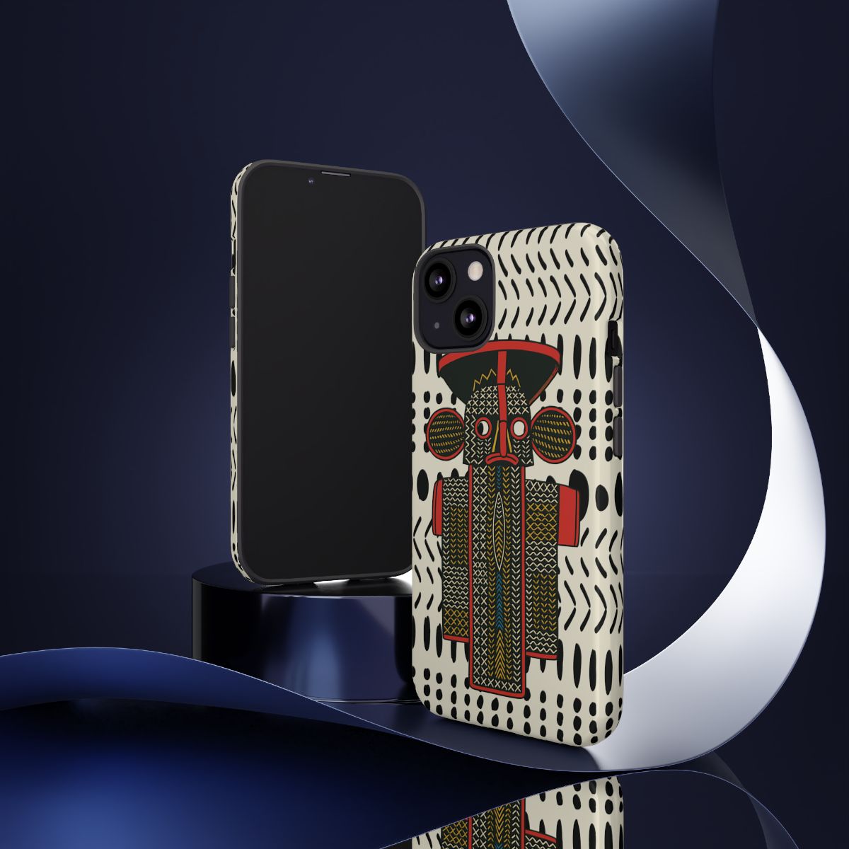 Elephant Mask Phone Case, African Art Design, Stylish Protective Cover for Samsung and iPhone, Unique Accessory, Gift Idea
