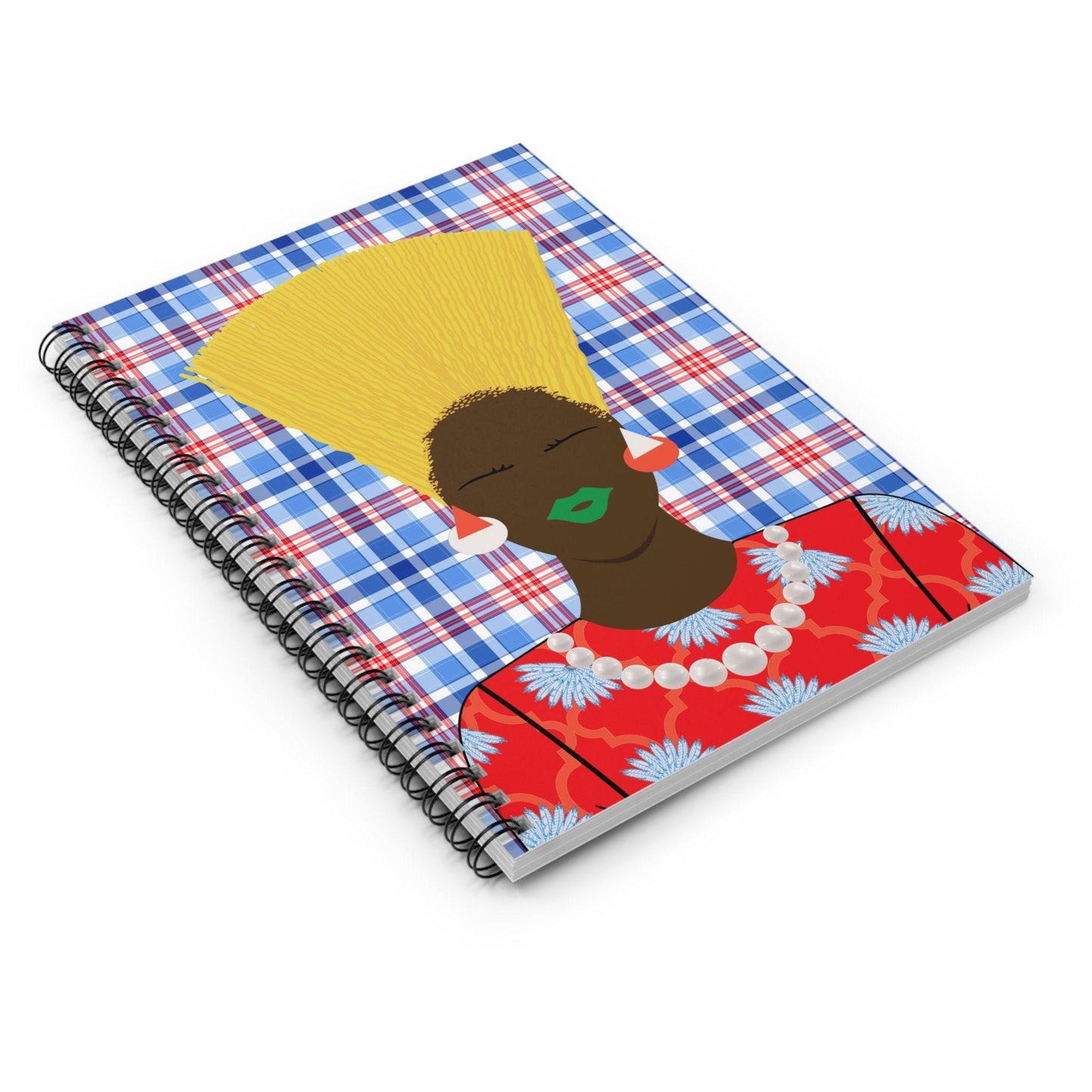 Nef in Red - Mukuta Bag Spiral Notebook, Front Cover Print - Ruled Lines