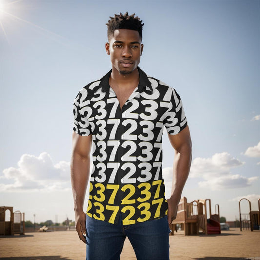 Cameroon 237 Area Code Mens Button-Up Shirt: Four-Way Stretch