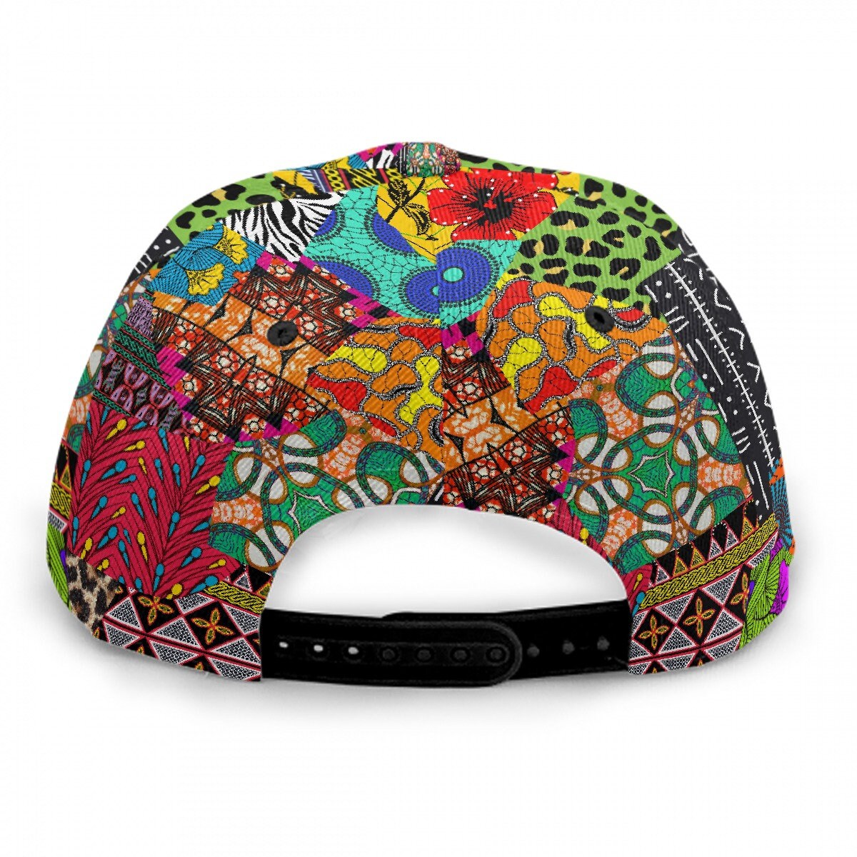 Ankara Print Snapback Hat: African Baseball Cap, Adjustable Flat Brim, Ready to Ship