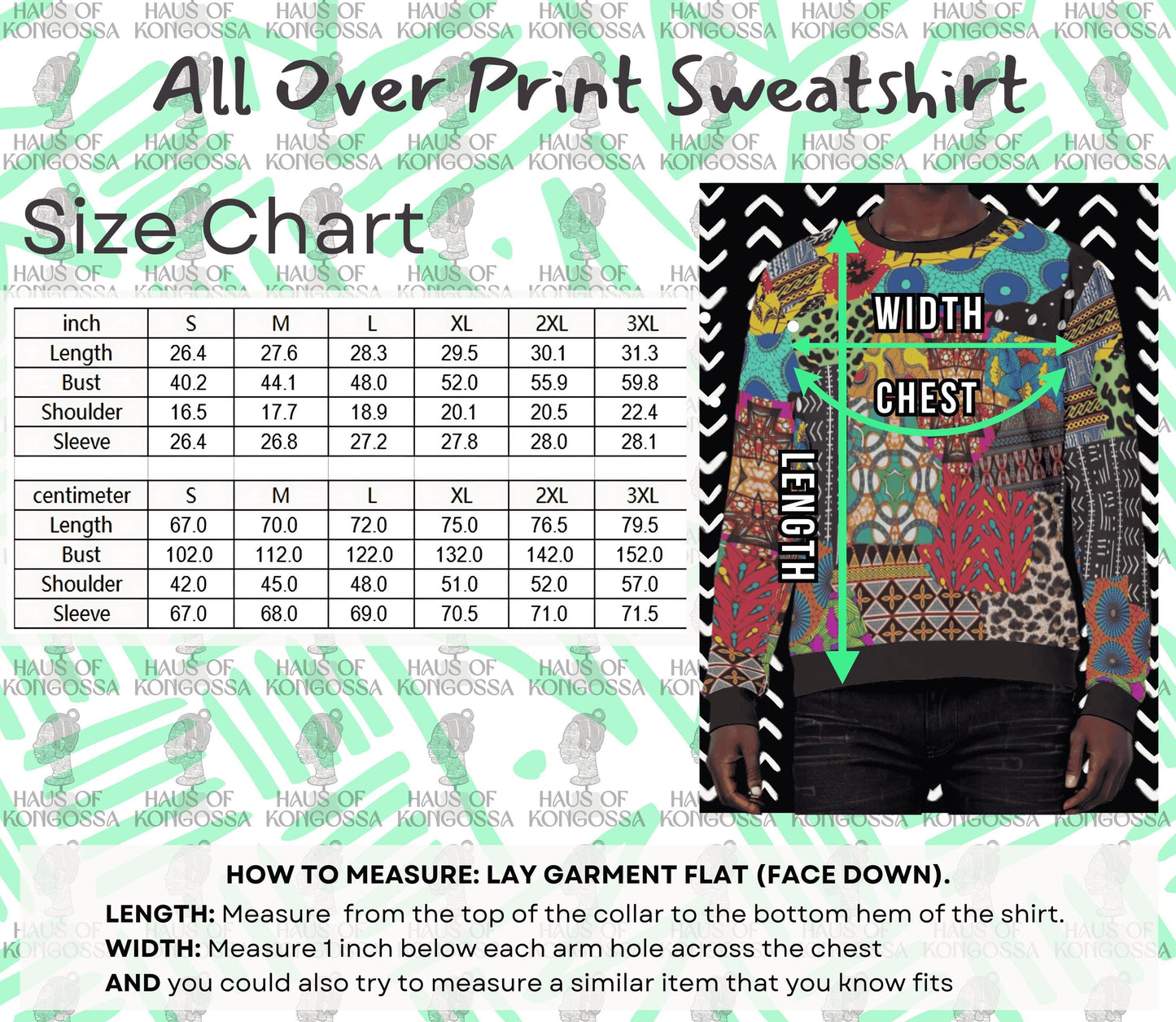 Cameroon Toghu Print Sweatshirt: Unisex Scuba Fabric