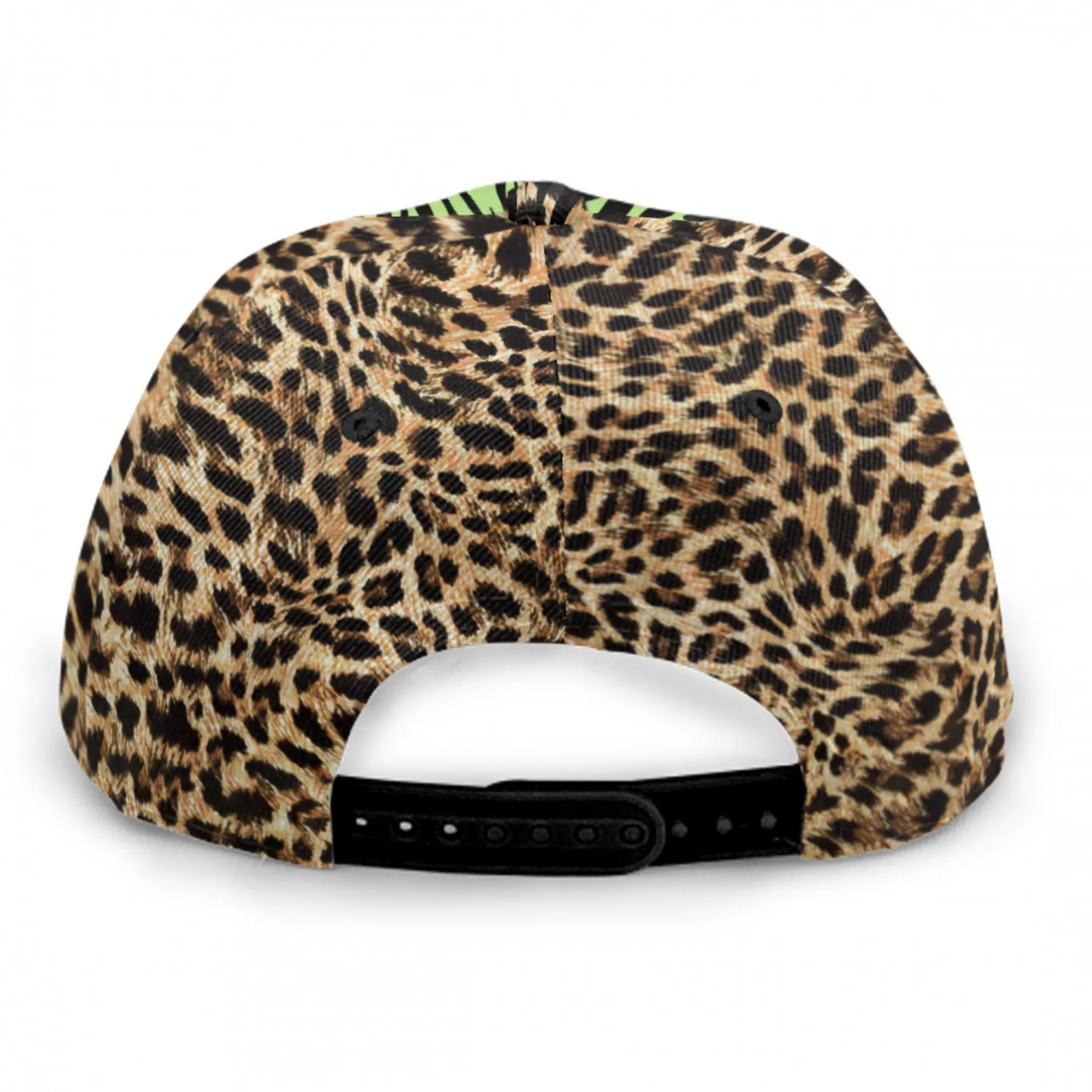 African Print Baseball Hat: Green Zebra, Leopard Toghu Tribal Snapback, Ready to Ship