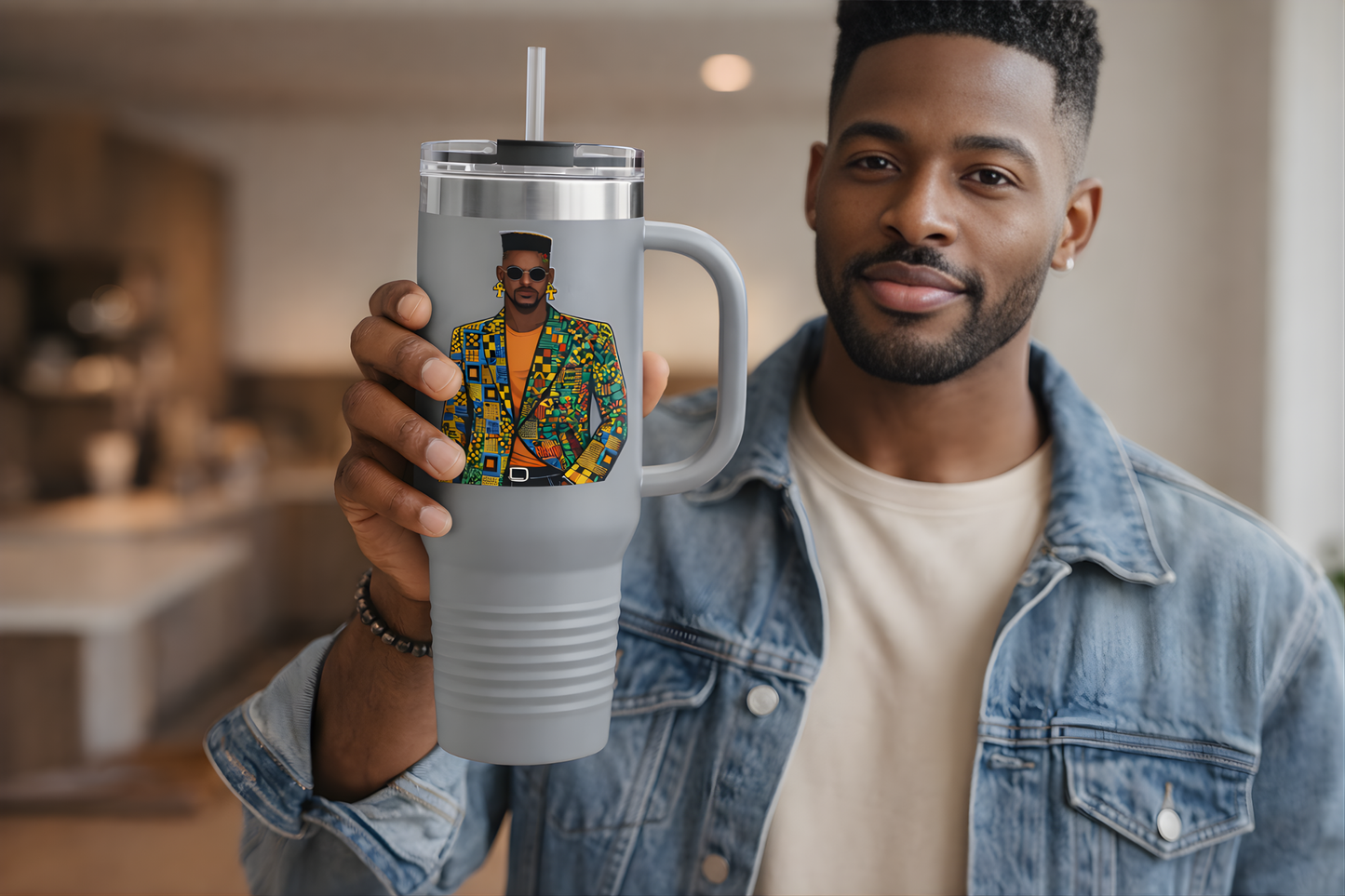 Hustler ever Sleeps Personalized Insulated Travel Mug, 40oz, Stylish Travel Companion, Premium Coffee Mug, Gifts for Him