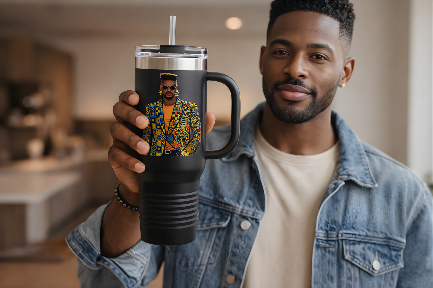 Hustler ever Sleeps Personalized Insulated Travel Mug, 40oz, Stylish Travel Companion, Premium Coffee Mug, Gifts for Him
