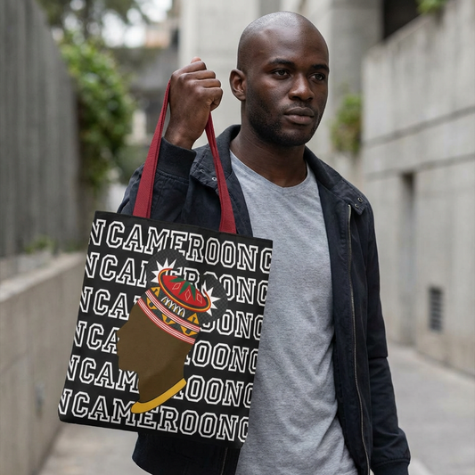 Cameroon Man in Toghu Hat Canvas Tote Bag