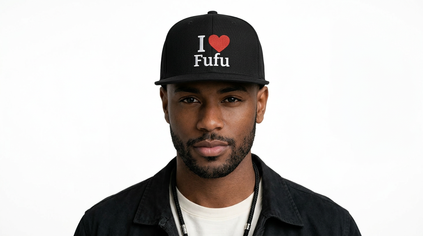 I luv FUFU Flat Bill Snapback Hat, Embroidered Adjustable One Size Cap
