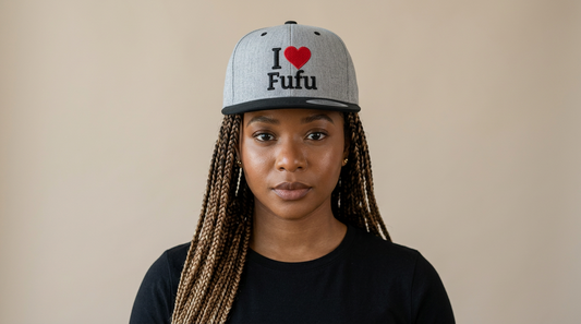 I luv FUFU Flat Bill Snapback Hat, Embroidered Adjustable One Size Cap