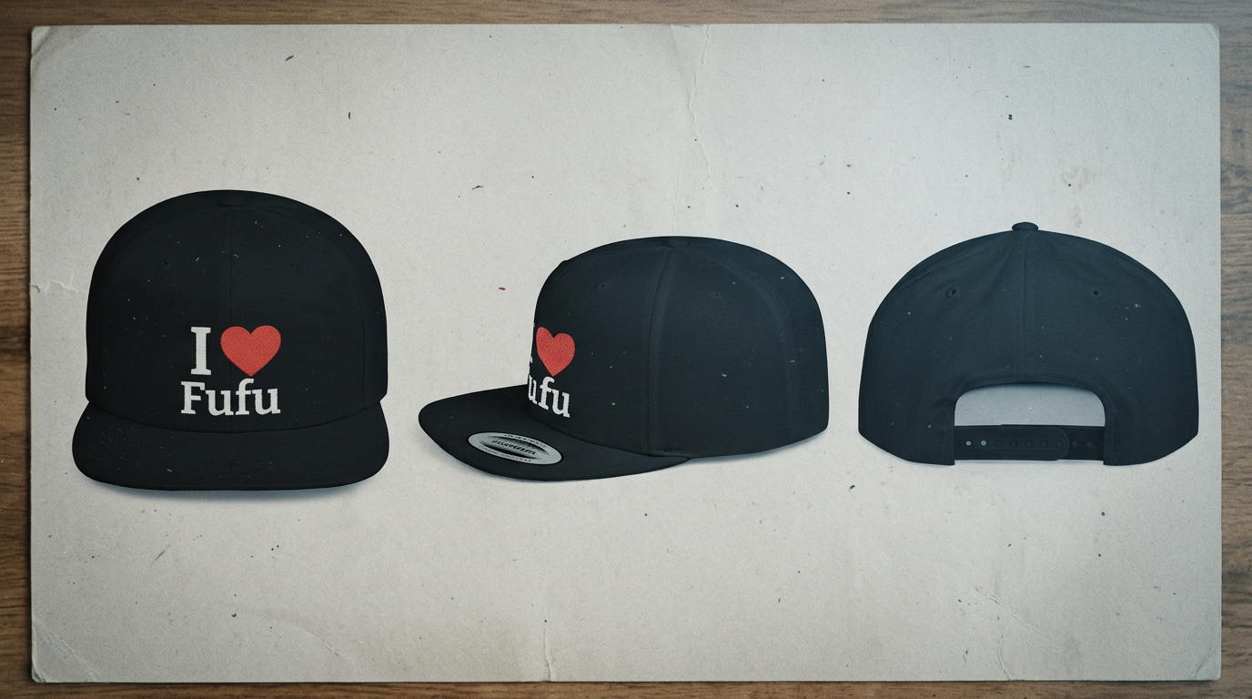 I luv FUFU Flat Bill Snapback Hat, Embroidered Adjustable One Size Cap
