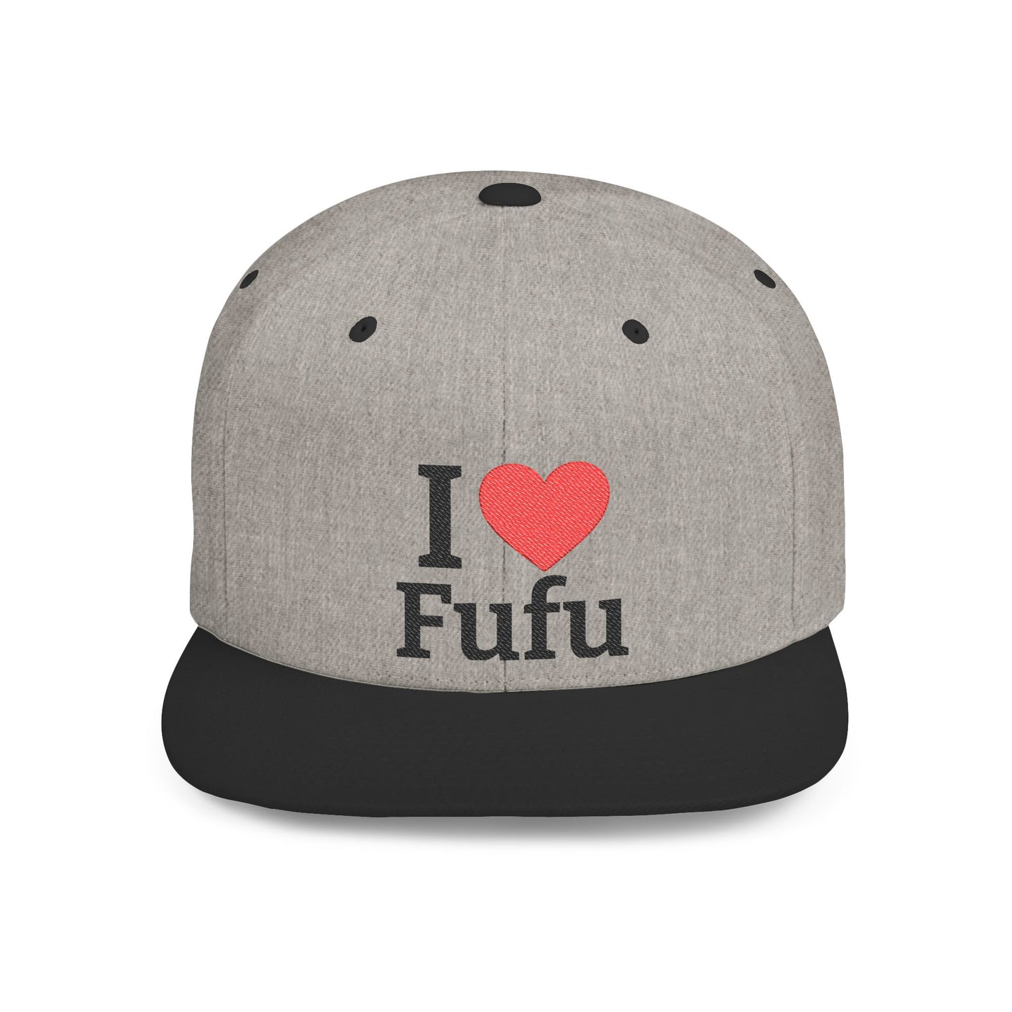 I luv FUFU Flat Bill Snapback Hat, Embroidered Adjustable One Size Cap