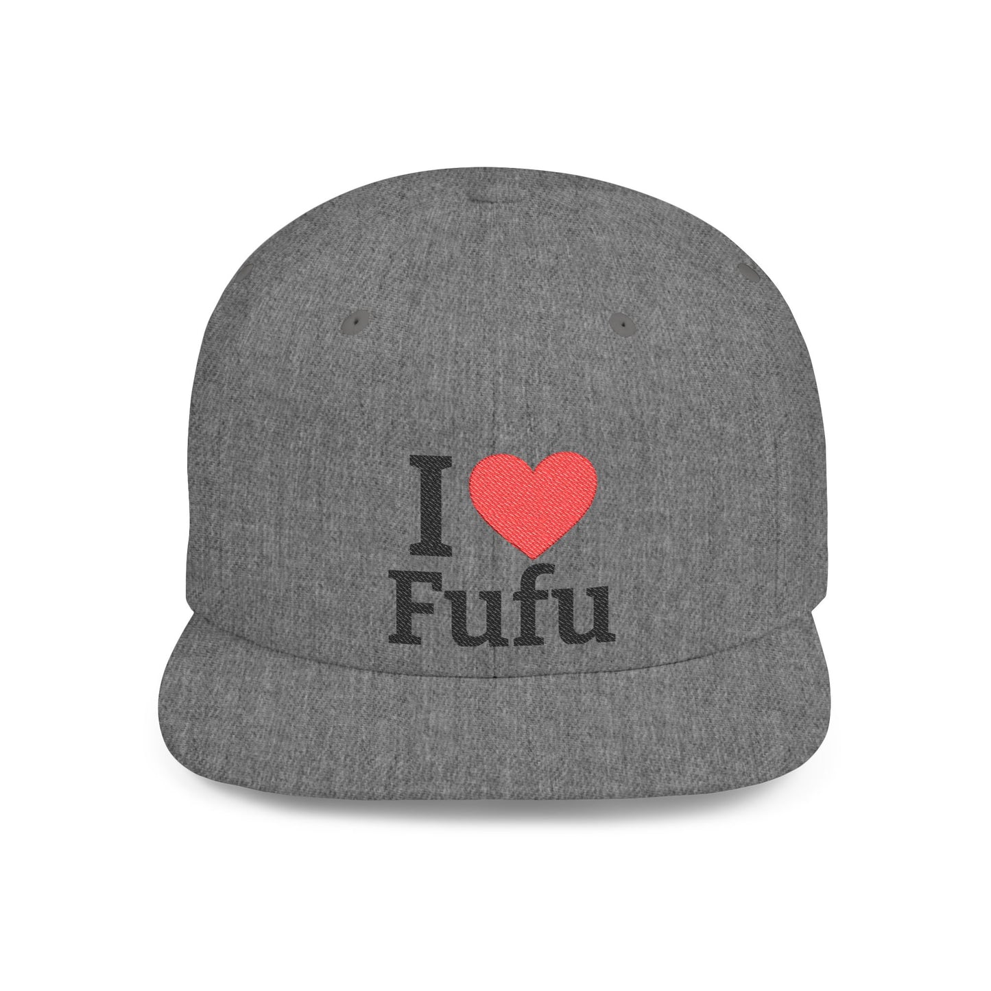 I luv FUFU Flat Bill Snapback Hat, Embroidered Adjustable One Size Cap