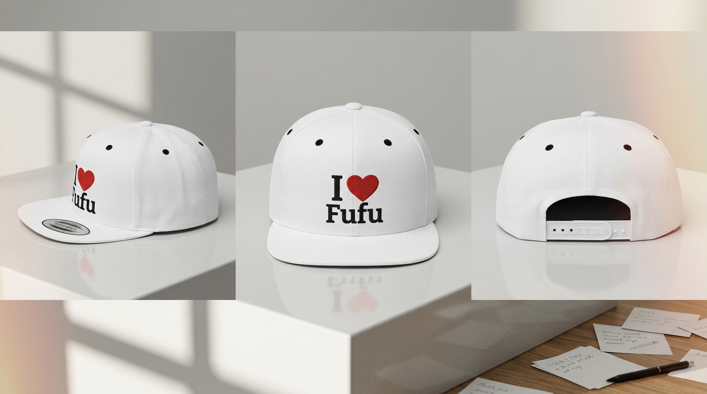 I luv FUFU Flat Bill Snapback Hat, Embroidered Adjustable One Size Cap