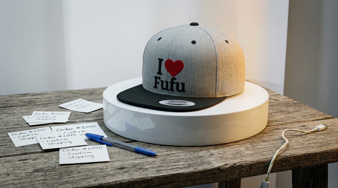 I luv FUFU Flat Bill Snapback Hat, Embroidered Adjustable One Size Cap