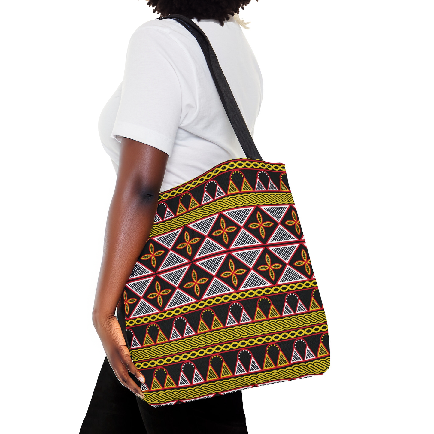 Yellow Cameroon Toghu Print Canvas Tote Bag